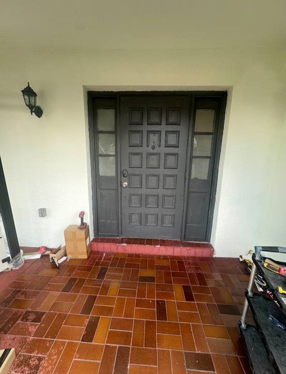Entry door area before replacement